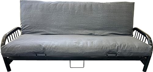 Miniatura 4 de D&D Futon Furniture Real Jean - Fundas de colchón de futón de mezclilla, protector de colchón, fundas de cama (mezclilla oscura, matrimonial, 6 x 54