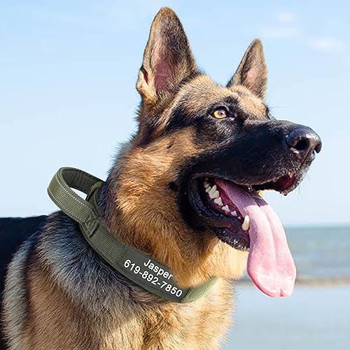 Miniatura 2 de PET ARTIST Collar táctico personalizado para perro collar de perro personalizado con nombre collar táctico reflectante con asa collar de perro