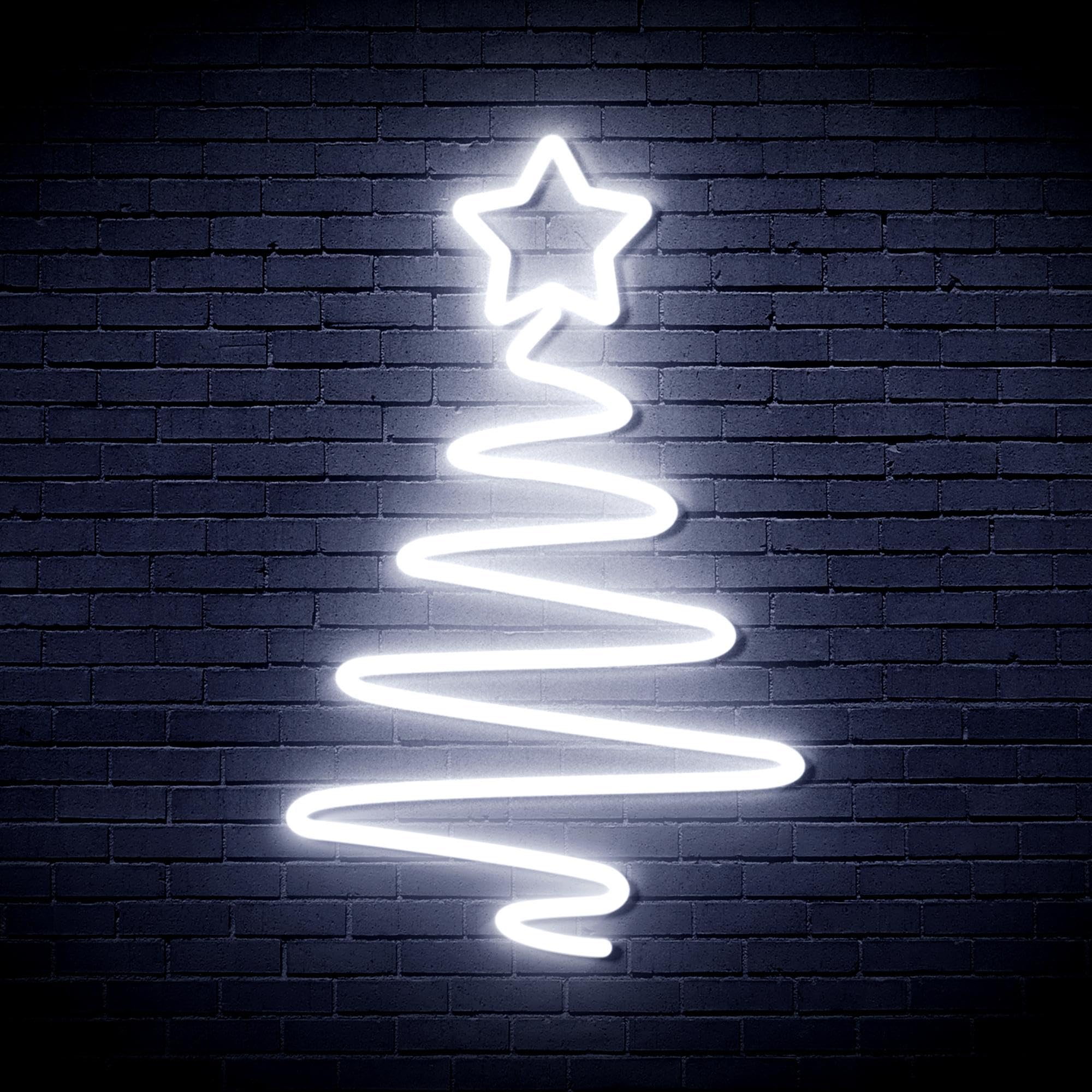 ADVPRO Modern Christmas Tree Flex Silicone LED Neon Sign - White - st16s64-fnu0152-w