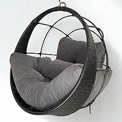 Cadeira Suspensa Ômega Balanço Ninho Redondo em Alumínio com Almofadas de Veludo