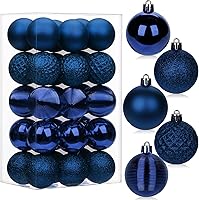 Vista 13 de 30 piezas de adornos de bola de árbol de Navidad irrompibles negros para decoración navideña