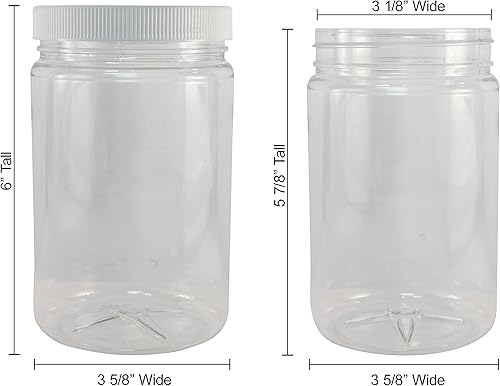 Miniatura 2 de Pinnacle Mercantile 1 Gallon Plastic Jars with Screw on Lined Lids 24 Pack Wide Mouth Food Storage Containers
