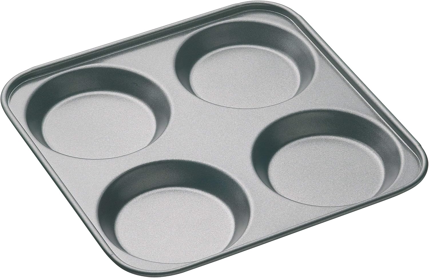 MasterClass 4 Hole Yorkshire Pudding Tray with PFOA Non Stick, Robust 1 mm Carbon Steel, 24 cm