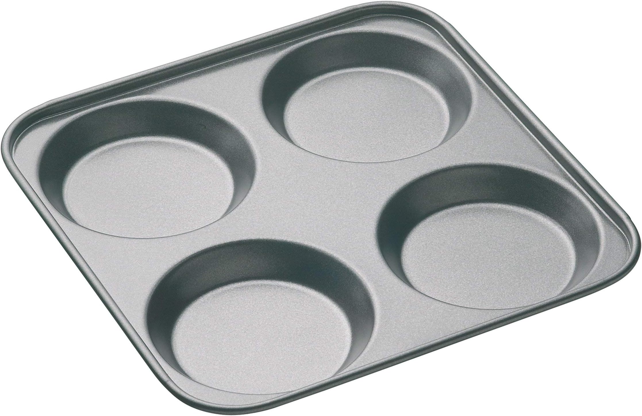 Master Class KITCHENCRAFT KCMCHB16 Non-Stick Four Hole Yorkshire Pudding Pan 24cm, Sleeved