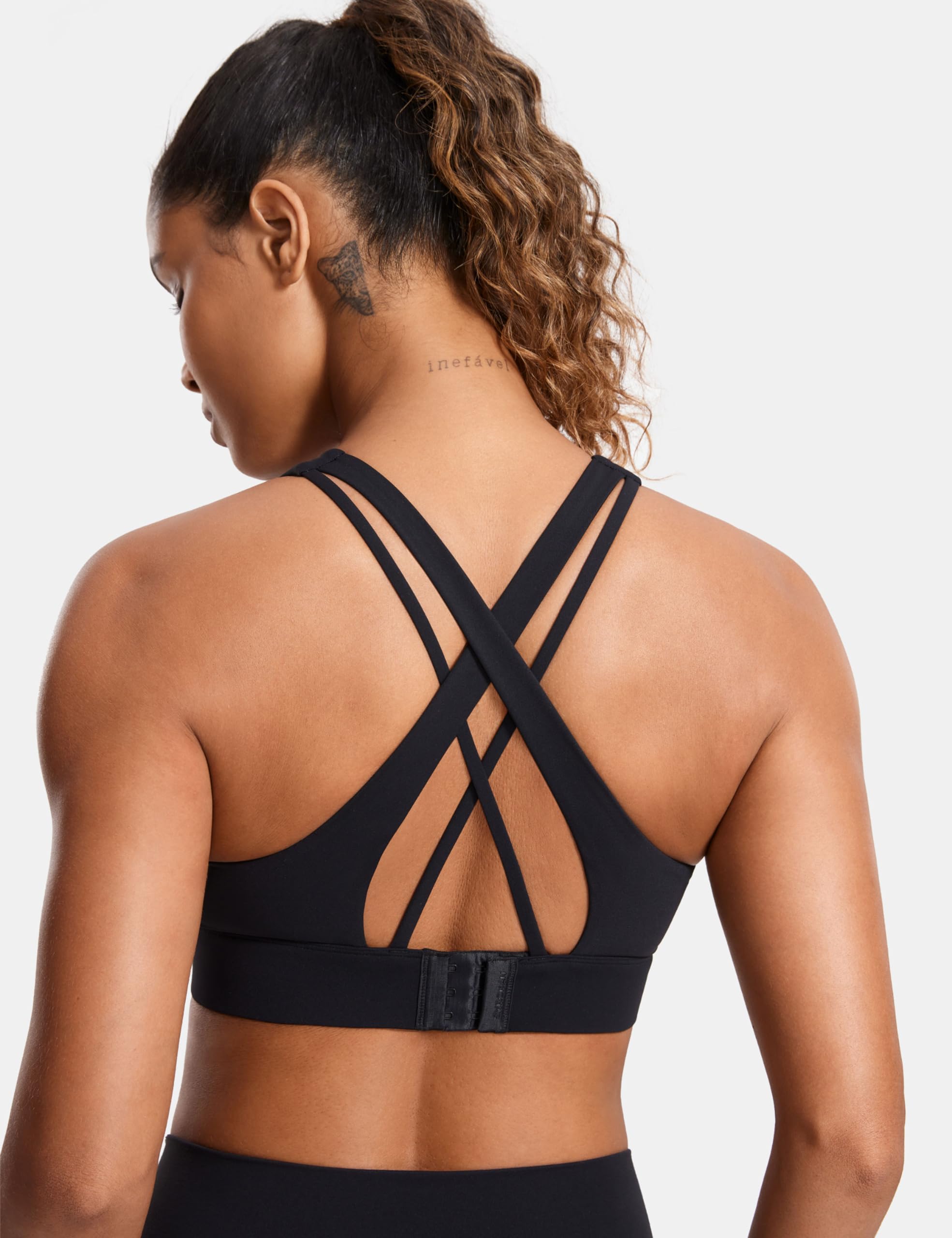 SYROKAN Sujetador Deportivo Alto Impacto Abrochado Delante sin Aros Cruzado Espalda para Mujer