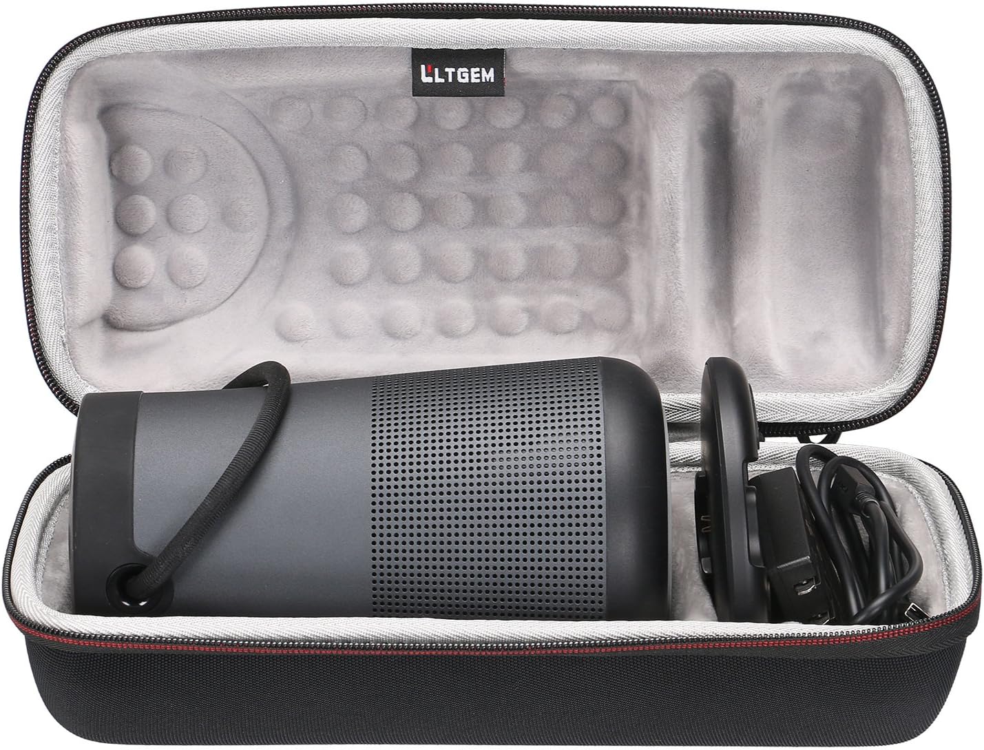 LTGEM Travel Protective Case for Bose SoundLink Revolve+ or Revolve+ (Series II) Portable & Long-Lasting Bluetooth 360 Speaker (Fits Charging Cradle, AC Adaptor and USB Cable)