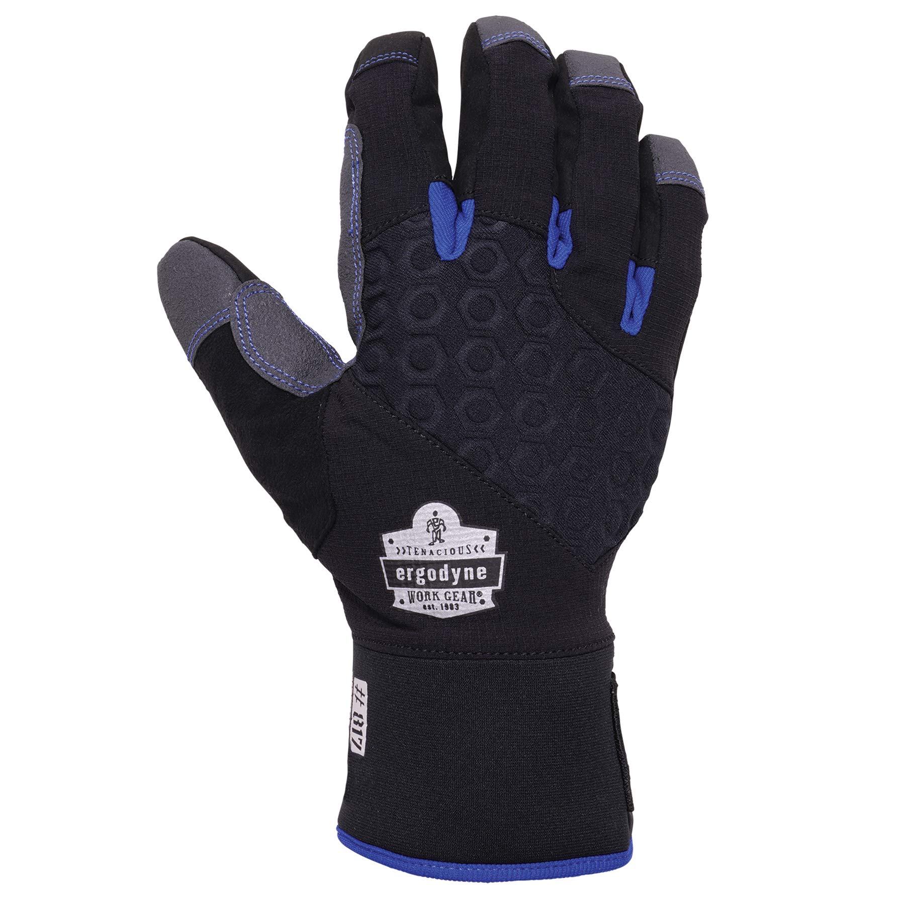 Ergodyne ProFlex 817 Guantes de trabajo térmicos de invierno con palmas reforzadas, color negro, S