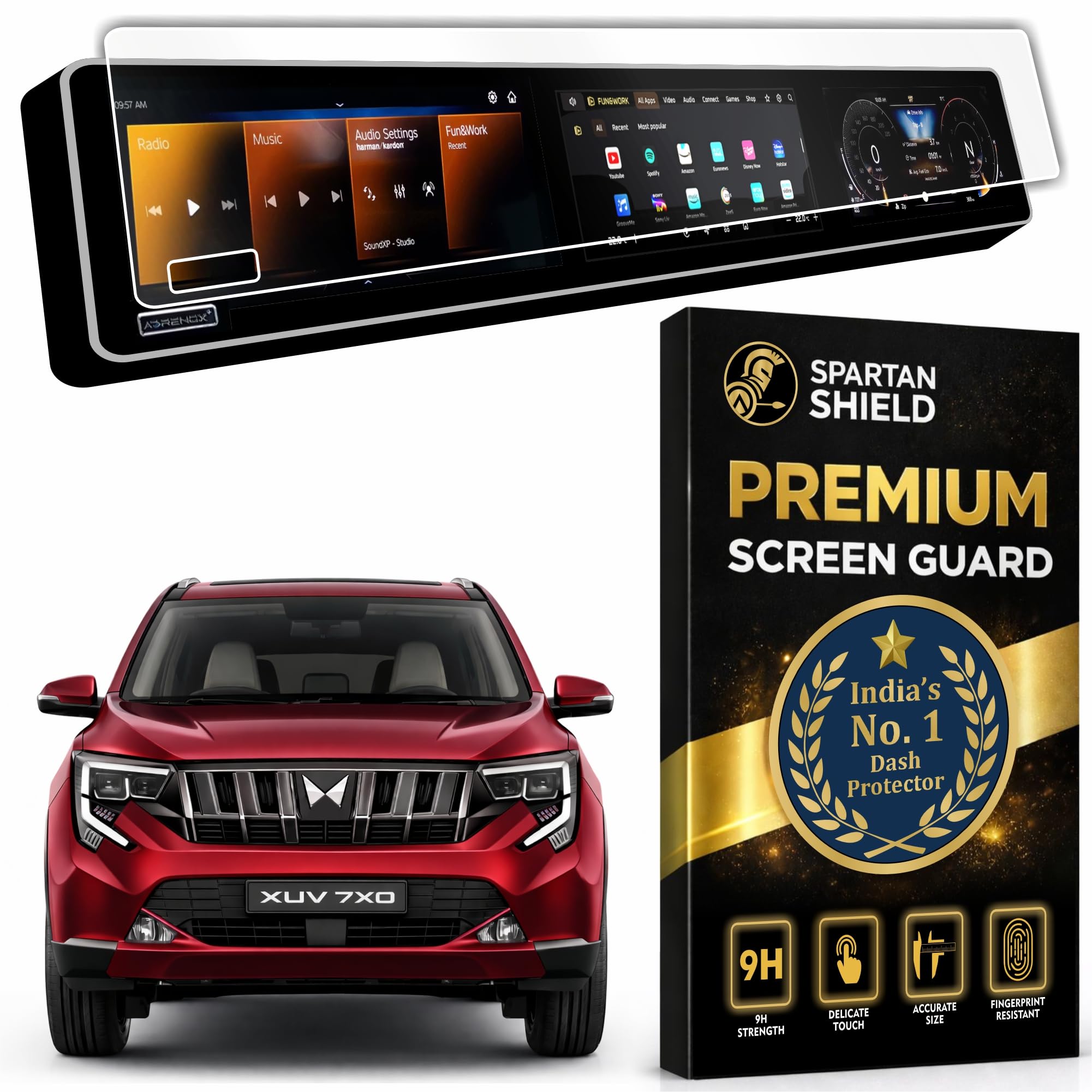 Screen Guard for MAHINDRA XUV 7XO 2026+ || 12.3 INCH TRIPLE SCREEN SETUP FULL TOUCHSCREEN [With Hole] Protector || XUV7XO Car 2025 Stereo Accessories [Not Tempered Glass]-image-38