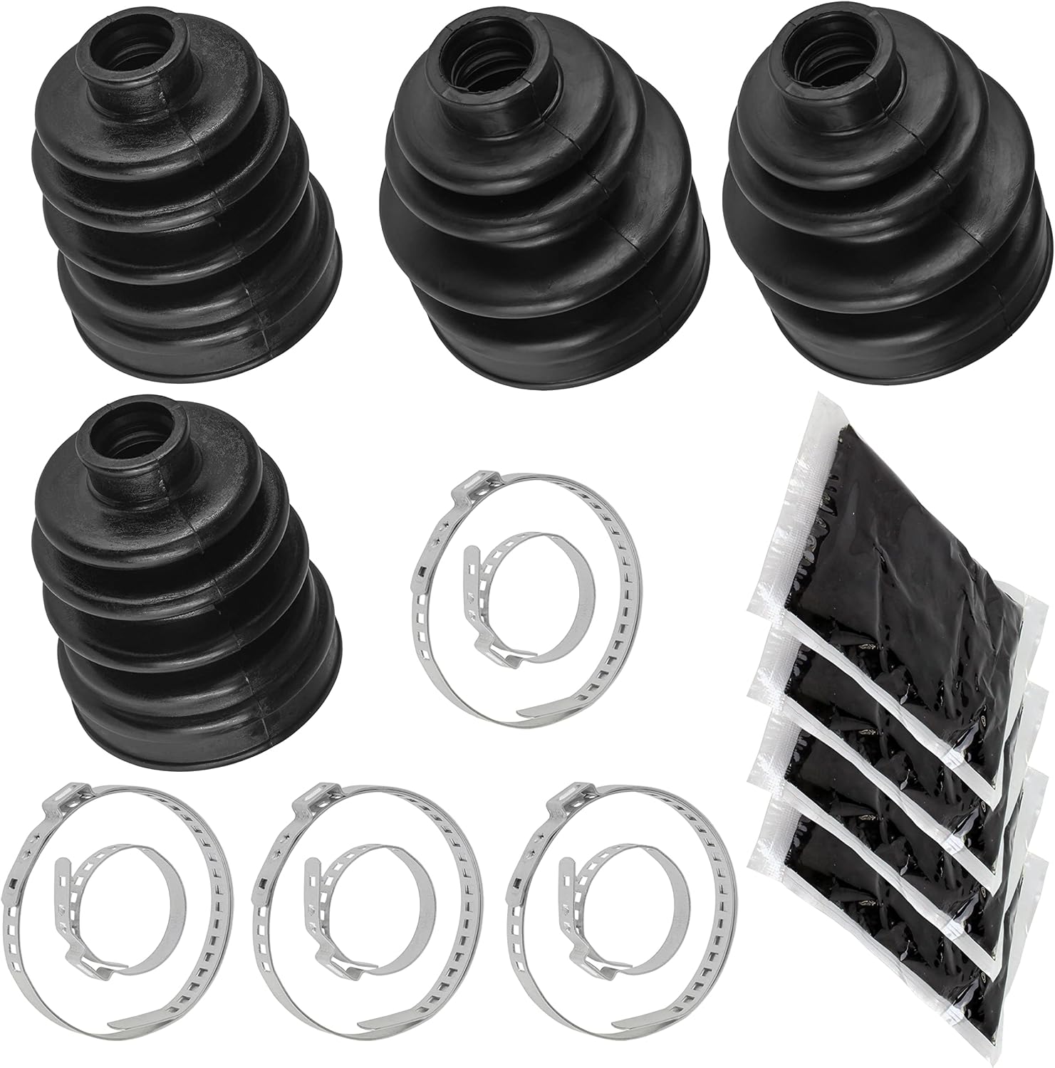 Caltric 2 Front Axle Inner and Outer CV Boot Kit Compatible with Yamaha Wolverine 350 YFM350FX 1995-2000