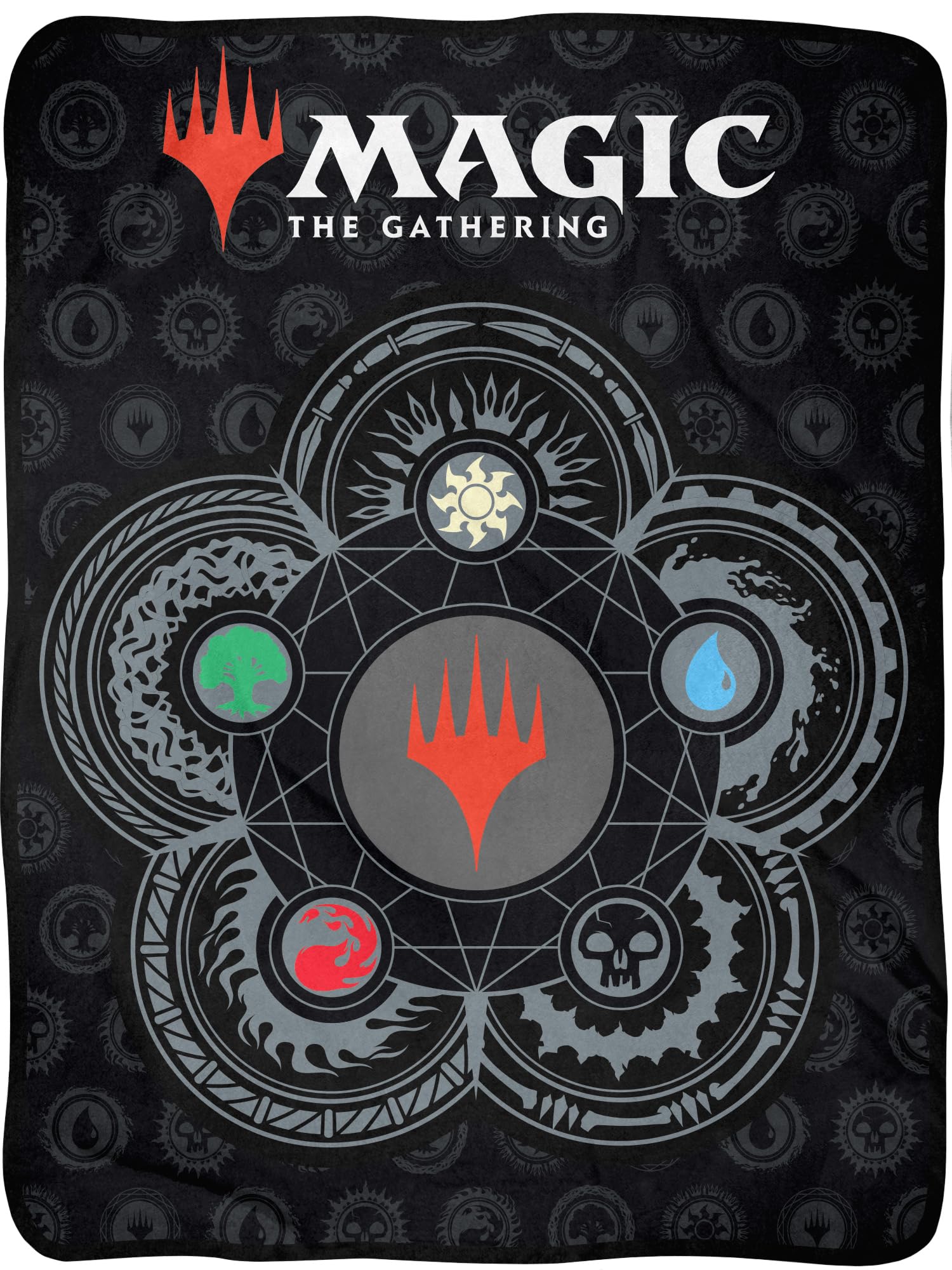 Magic The Gathering Throw Blanket - Ability Emblem Crest Fuzzy Soft Fleece Throw Blanket for Bed or Couch 46" X 60"