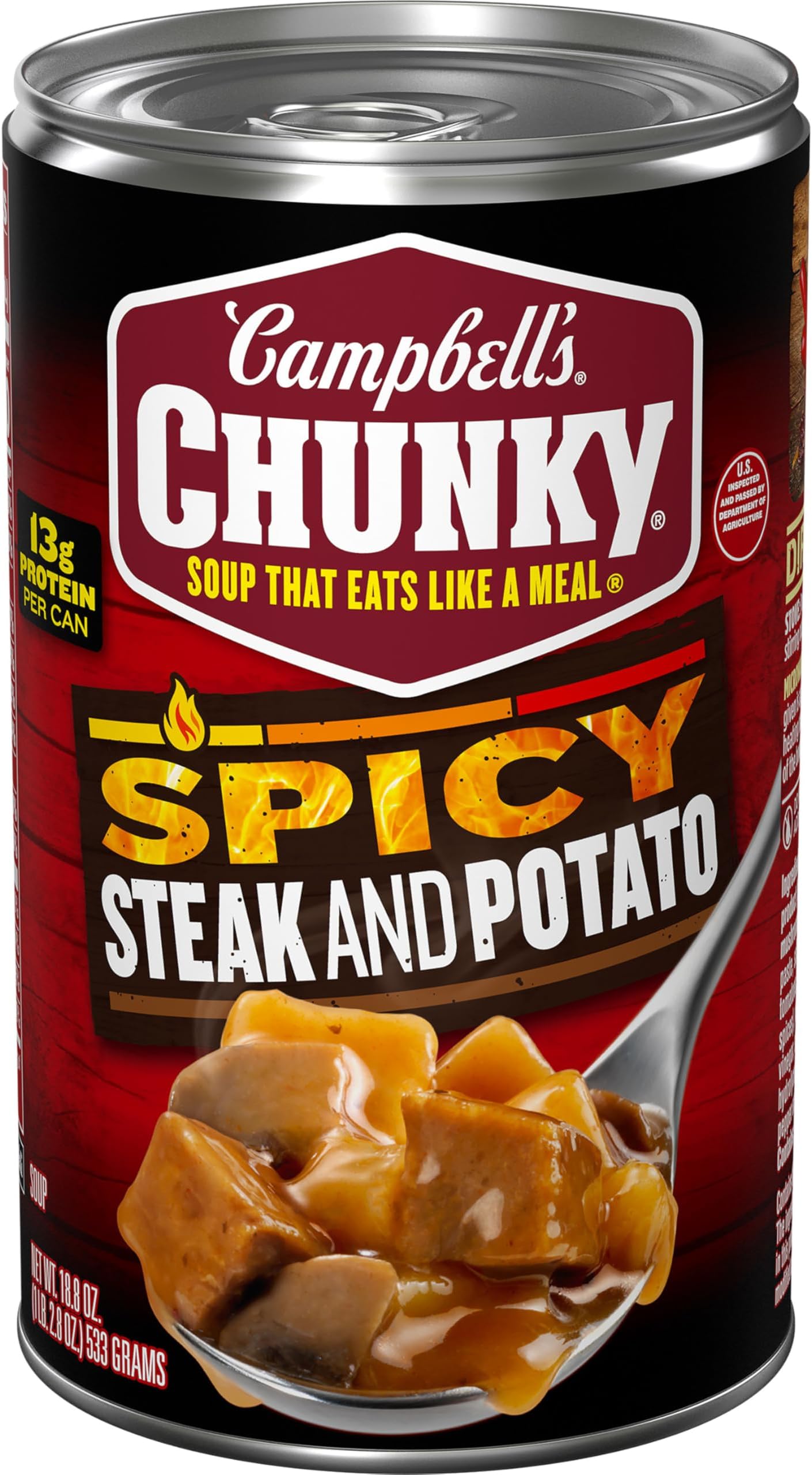 Campbell's Chunky Soup, Spicy Steak and Potato Soup, 18.8 oz Can