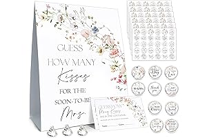 How Many Kisses Bridal Shower Game Set for Weddings and Bridal Shower