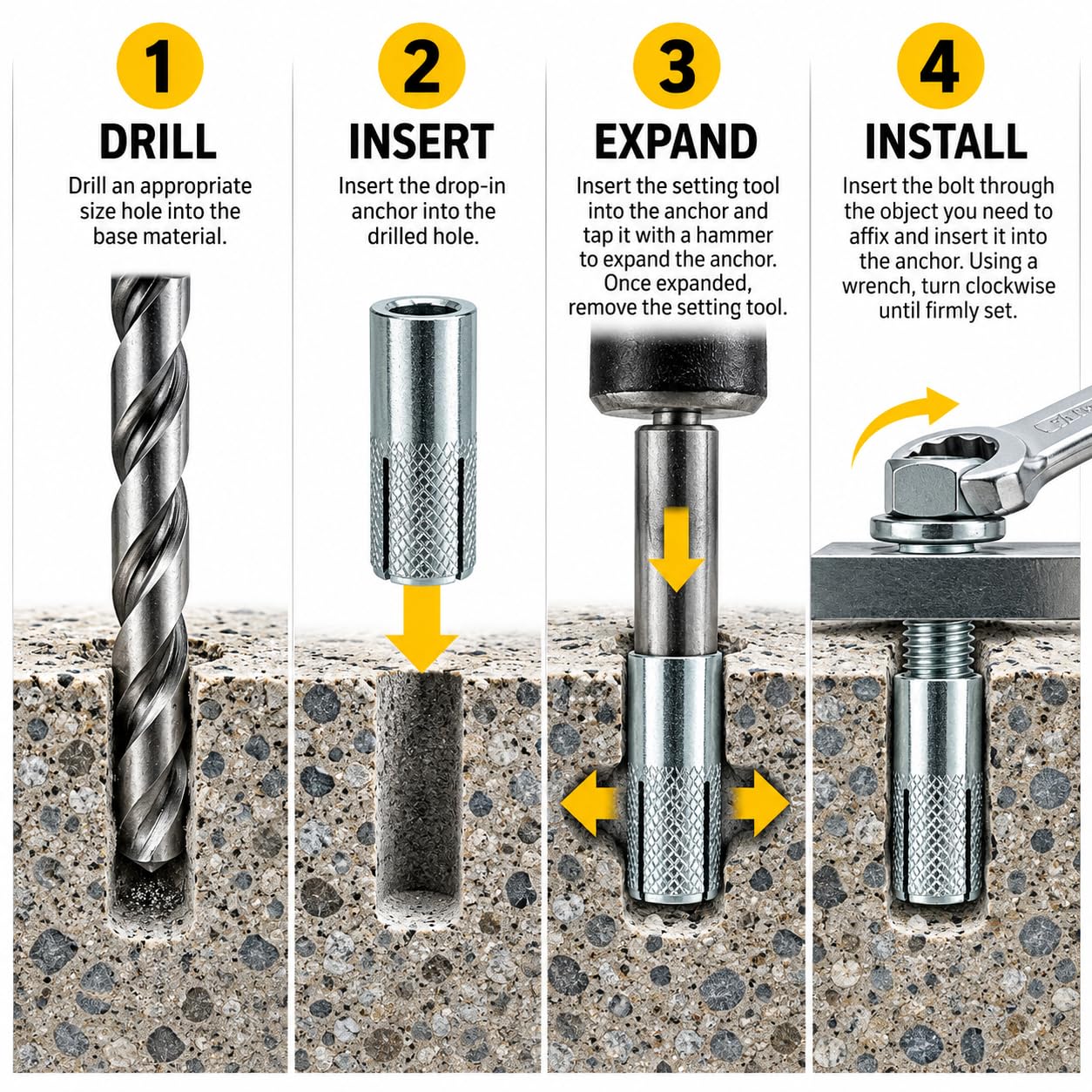 Concrete Drop-In Anchors - 8 Pack -2