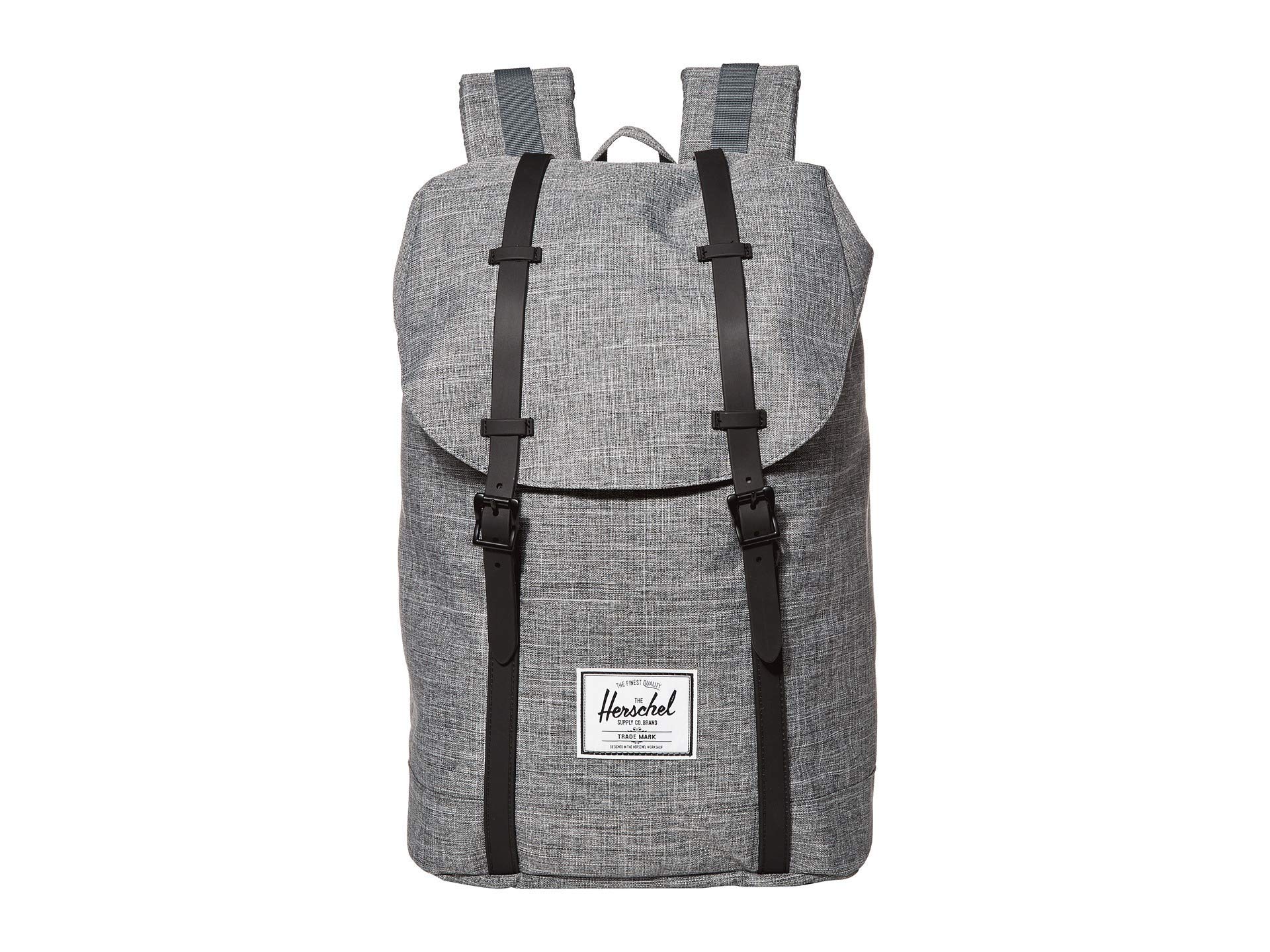 Herschel Retreat Backpack, Raven Crosshatch/Black Rubber, Classic 19.5L, Retreat Backpack