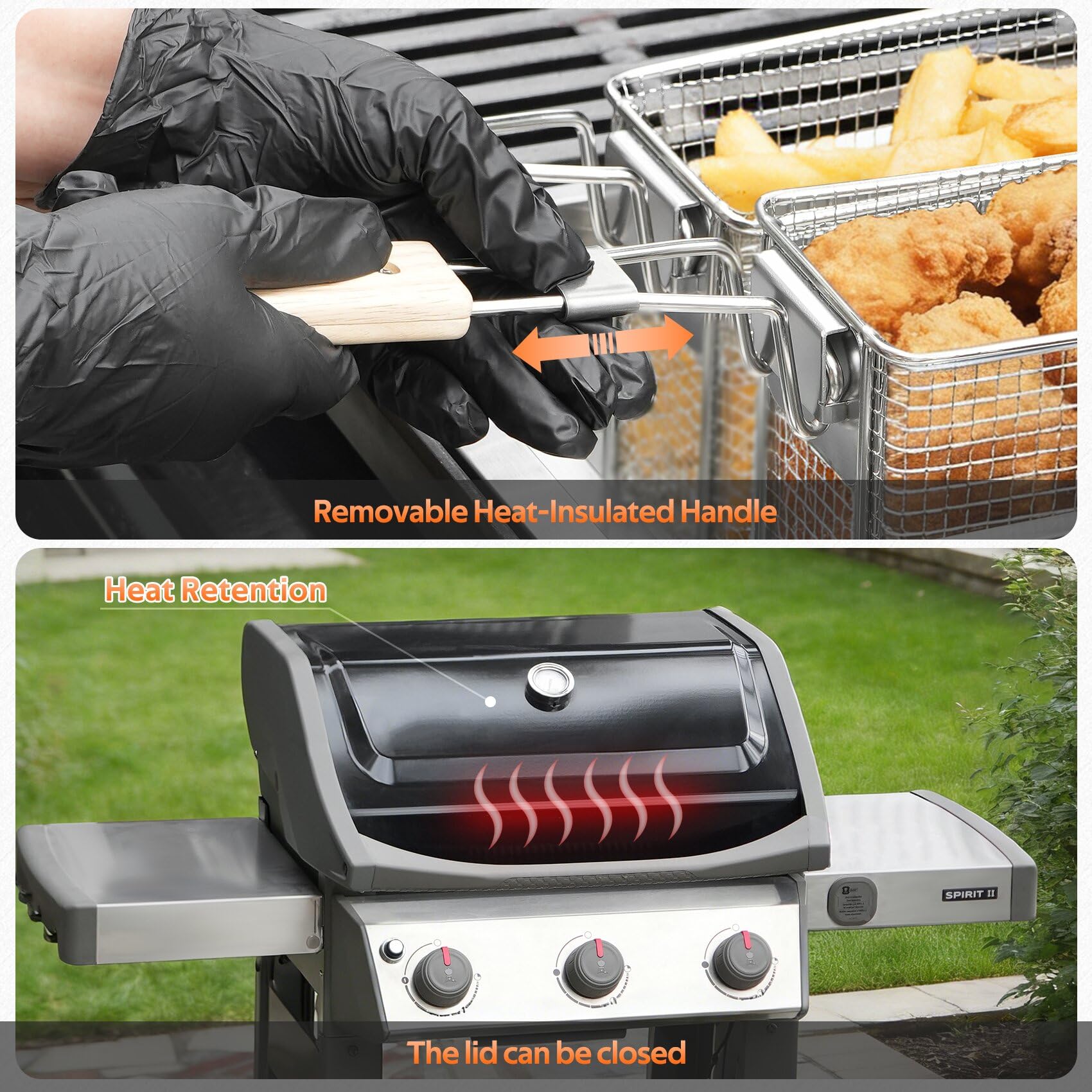 onlyfire Kit Friteuse pour Barbecues à Gaz Weber Spirit et Genesis