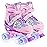 Runcinds 4 Size Adjustable Toddler Roller Skates for Girls with Light up Wheels, Kids Roller Skates for Beginners Outdoor Indoor