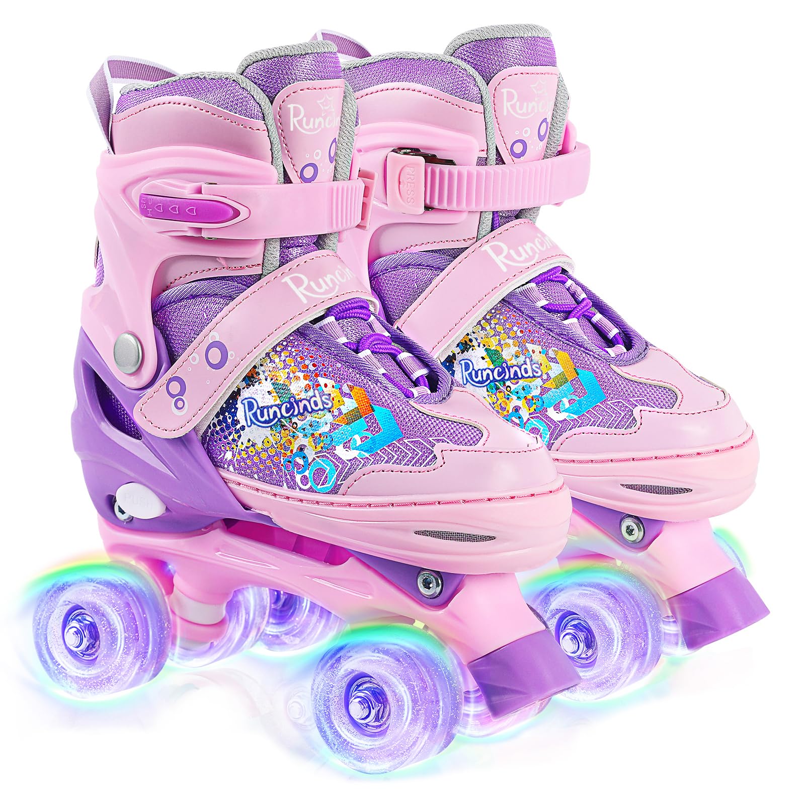 Patins à roulettes réglables pour Tout-Petits de 4 Tailles pour Filles et Femmes avec Roues Lumineuses, Patins à roulettes pour Enfants pour débutants en Plein air intérieur