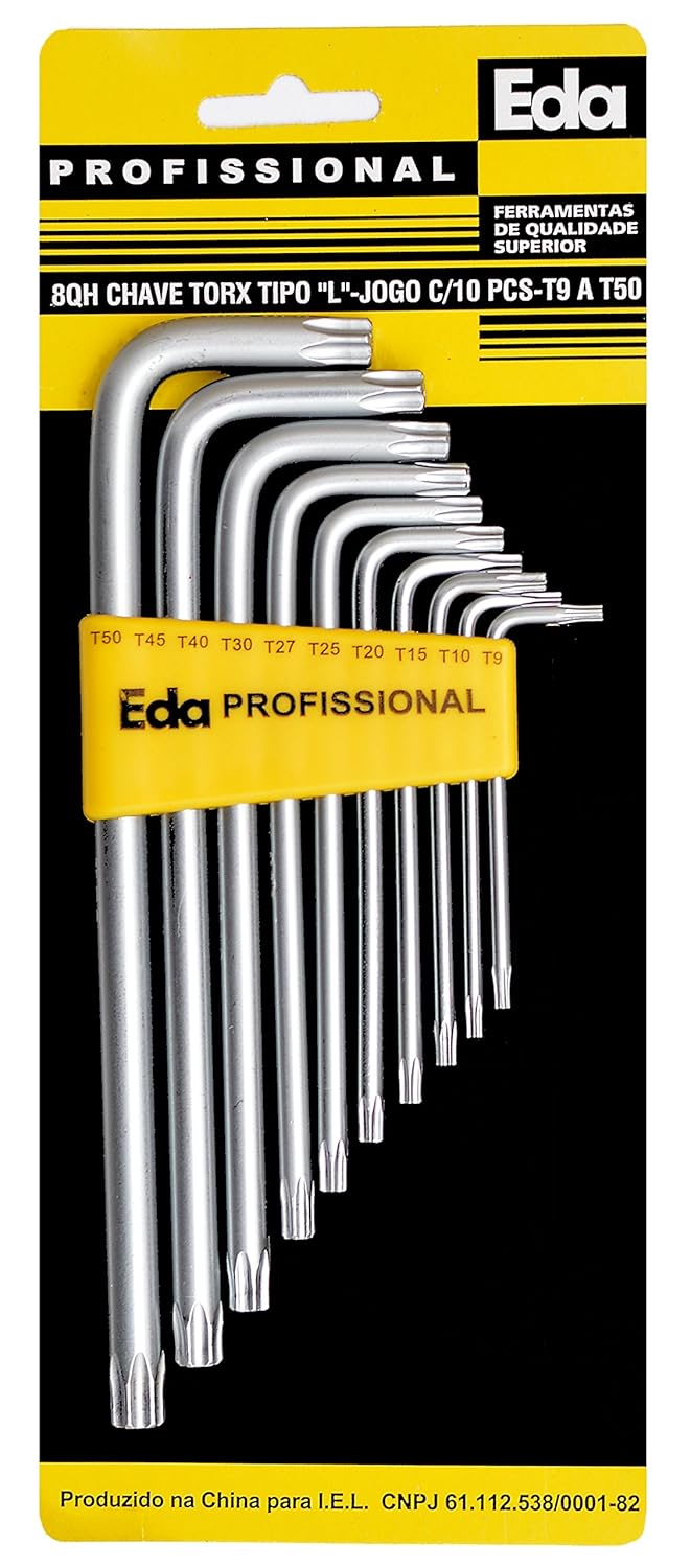 EDA Chaves Torx Tipo L Longas 10 Peças