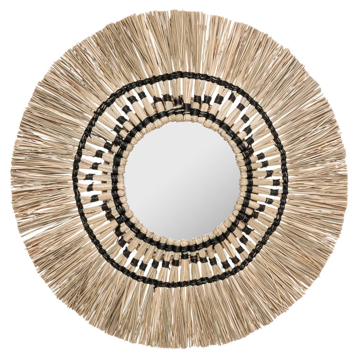ESPEJO DECORATIVO "ISA" CON TEJIDO DE CAÑA - 78 X 3,1CM