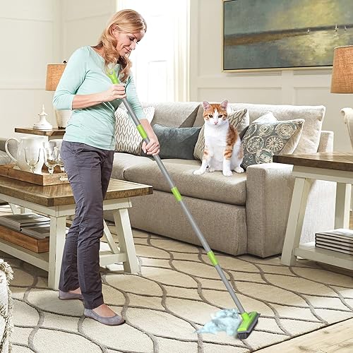 Miniatura 4 de Juego de escoba de goma y cepillo de depilación de mascotas para alfombra, escoba removedor de piel con escoba para suelo de madera, cepillo