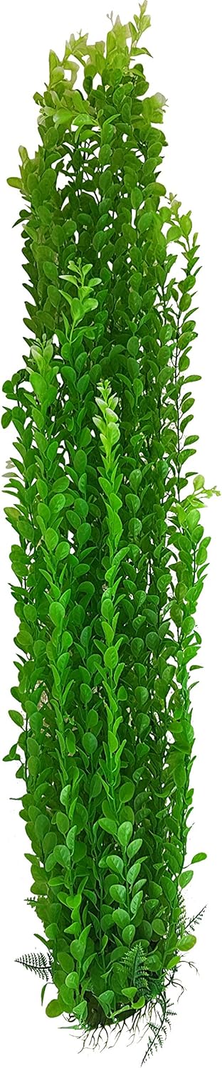 Jumbo Aquarium or Pond Artificial Plant Bright Green, Stands Over 3 Feet (100 cm) Tall with Heavy Base Bushy Foliage, Extra Long Plastic Seaweed Aquascaping Decoration