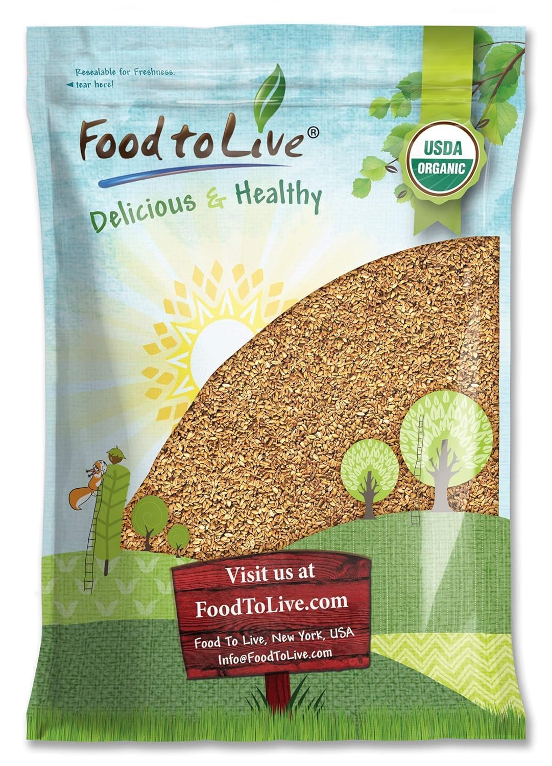Food to Live Organic Oat Groats, 8 Pounds - Whole Grain, Non-GMO Seeds, Kosher, Raw, Non-Irradiated, Vegan, Bulk, Low Glycemic, Rich in Protein, Fiber, Copper and ManganeseUSDA Organic