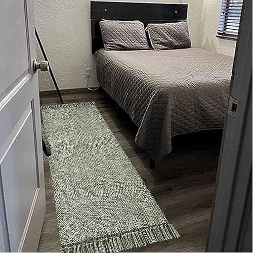 Miniatura 308 de Collive - Tapete de 27 x 43 pulgadas, lavable a máquina, para interiores y exteriores, de bajo perfil, suave algodón tejido a mano, para baño