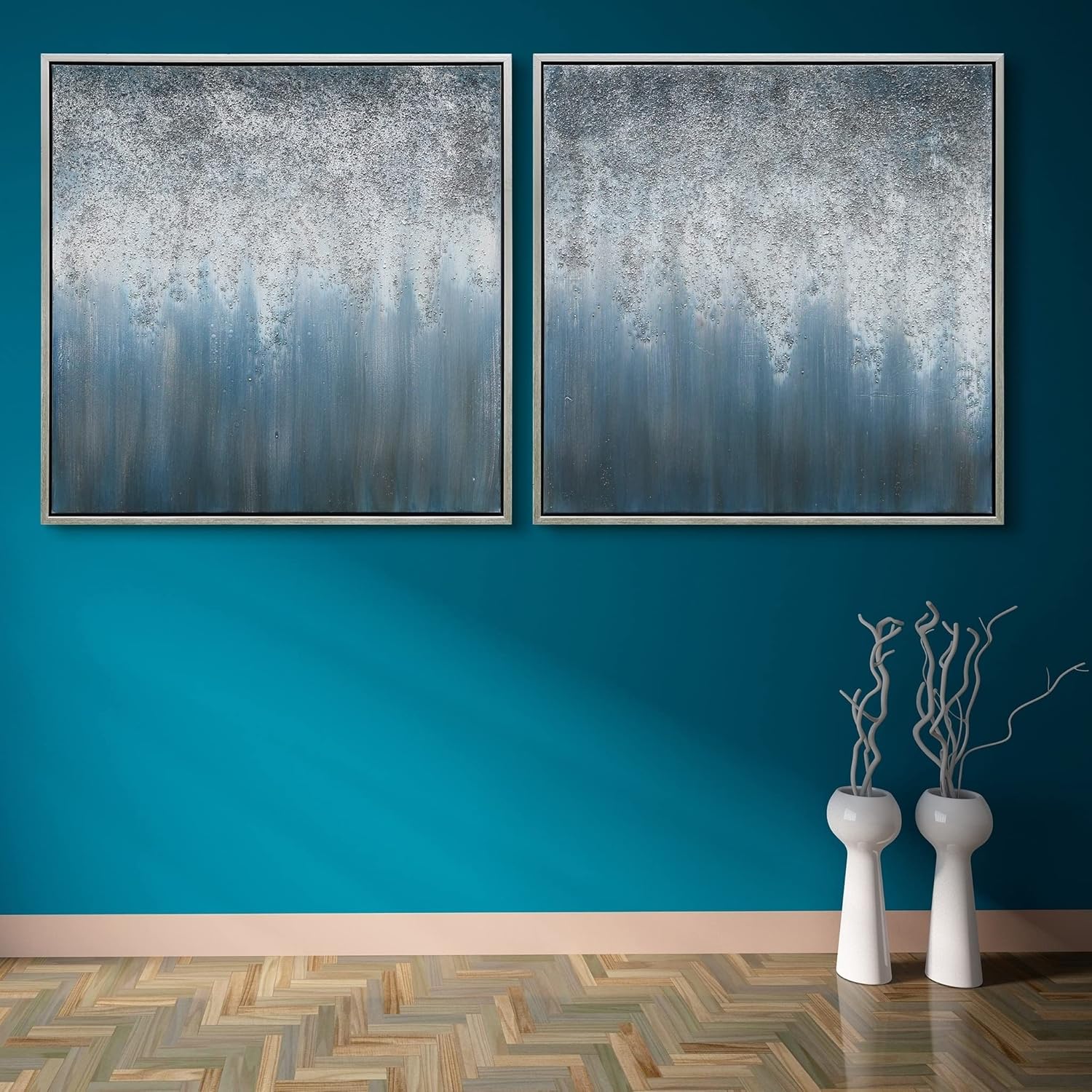 Empire Art Direct Abstract Wall Art Textured Hand Painted Canvas by Martin Edwards, Triptych, 48 x 20 each, Sunshine