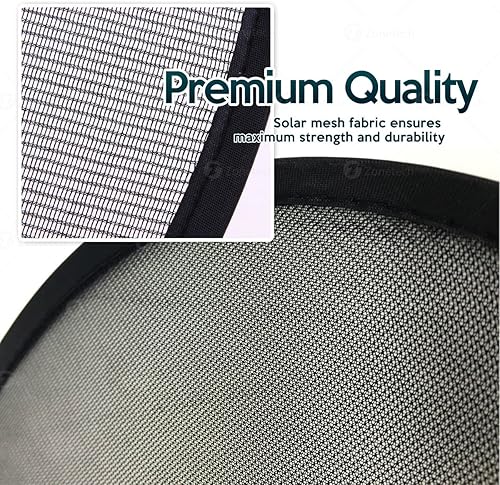 Miniatura 4 de Zone Tech parasol de malla para vidrios laterales de alta calidad, 2 unidades