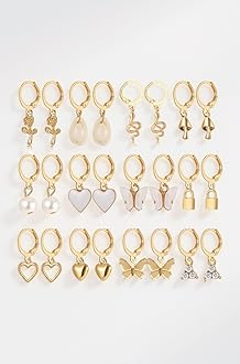 12 Pairs Combo Set Latest Stylish Drop Earrings for Women and Girls (15859er)