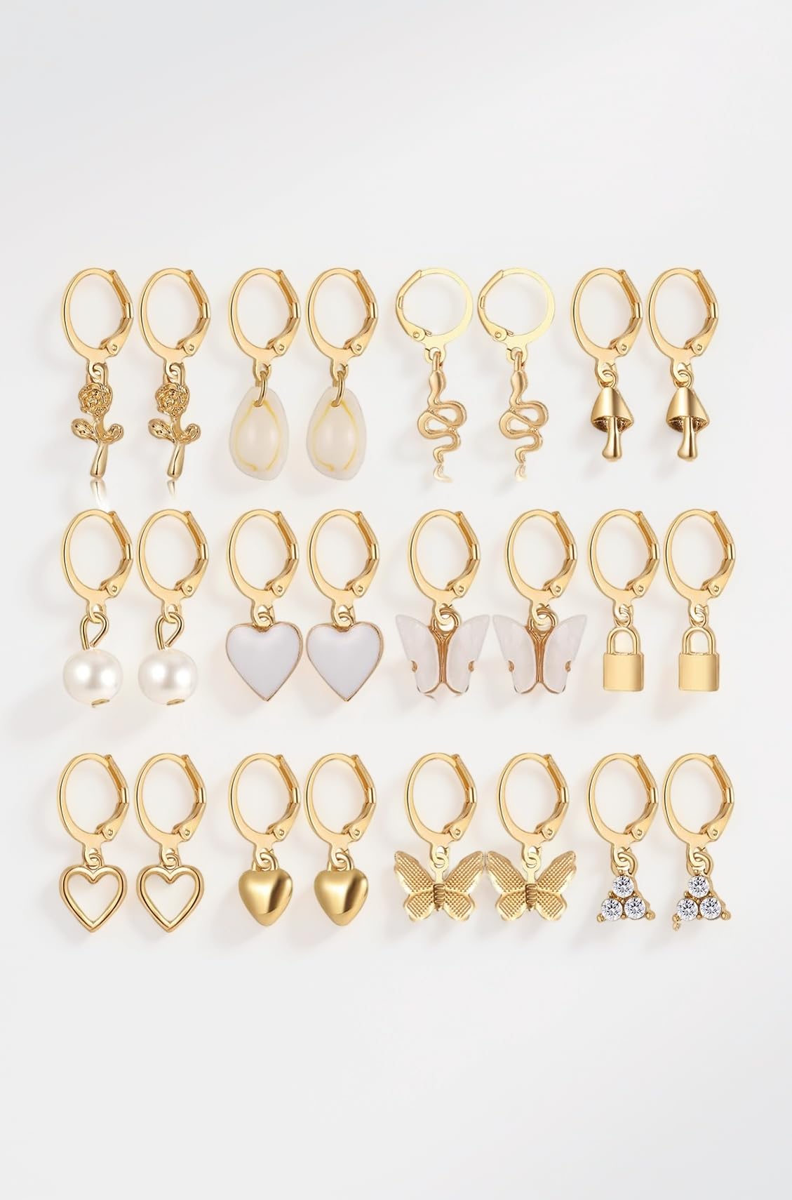 12 Pairs Combo Set Latest Stylish Drop Earrings for Women and Girls (15859er)