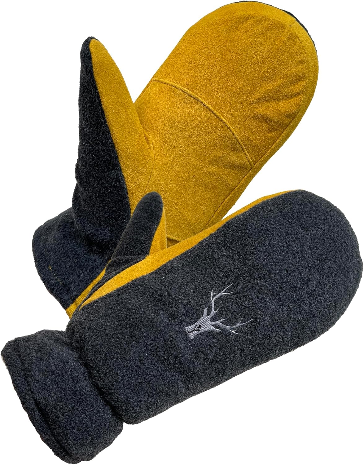 SKYDEER Winter Mittens with Soft Deerskin Suede Leather & Thermal Polar Fleece & Warm C100G 3M Thinsulate Insulation SD5171M