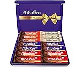 Fit bakes Gifts Diabetic Chocolate Gift Box (14x19g) Crunch Cake Mini Chocolate Keto Snack Bar, Sweet Diabetic Biscuit Food Treats Hamper, 65 Calories, Low Calorie Snack For Women & Men, Fitbakes
