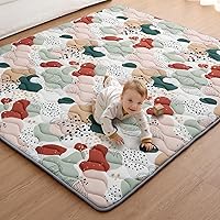 Vista 23 de Blissful Diary Alfombras de Juego para Bebés para el Piso, Alfombra de Pañal de 50x50, Almohadilla de Espuma con Acolchado Grueso para Bebés y Niños