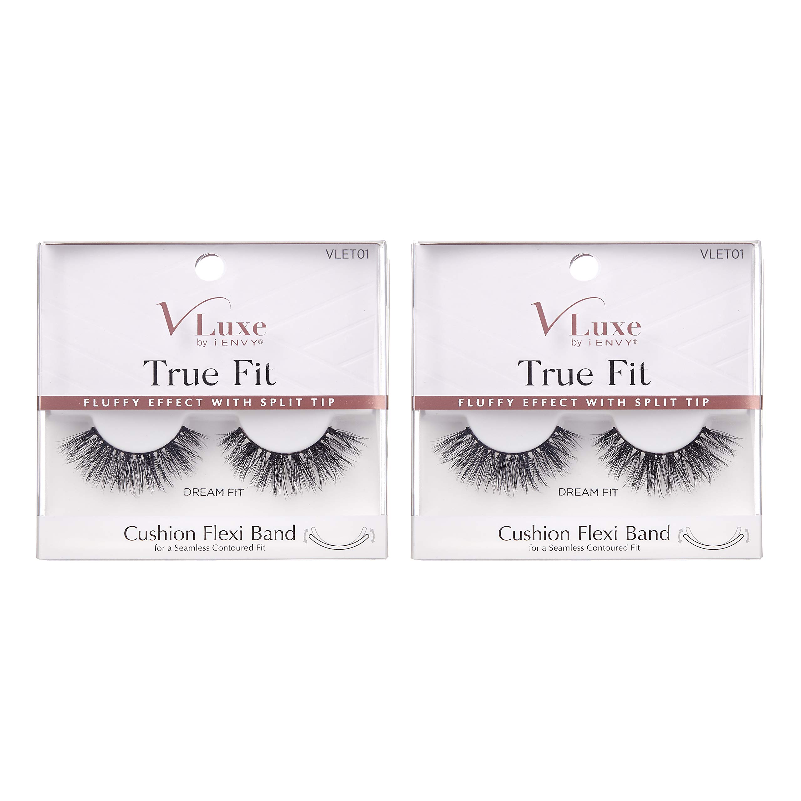 VLuxe by i-Envy 2 Pairs False Eyelashes True Fit Lashes Soft & Natural Volume (Dream Fit)
