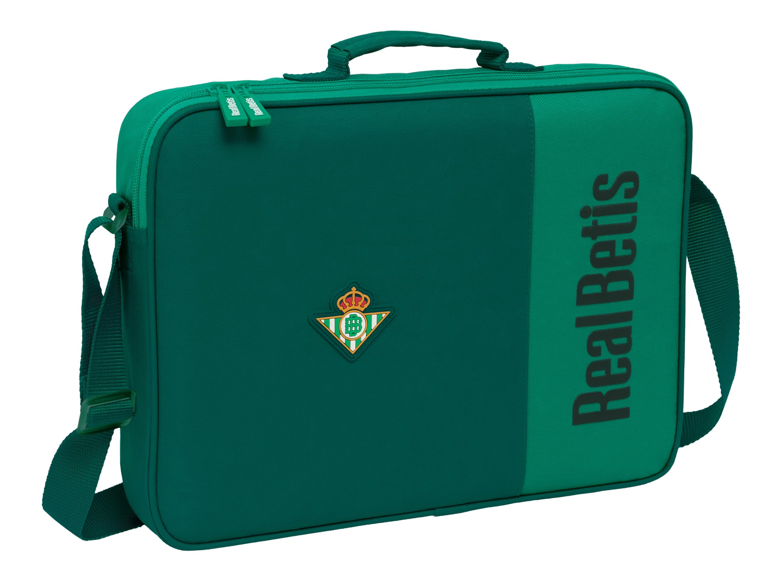 Safta REAL BETIS BALOMPIÉ – Extra School Wallet, Pencil Case, Shoulder Bag, Comfortable and Versatile, Quality and Resistance, 38 x 6 x 28 cm, aqua green, M, Casual