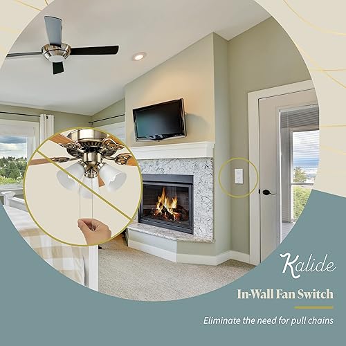 Miniatura 6 de TOPGREENER Kalide - Interruptor de control de velocidad del ventilador, interruptor de pared de ventilador de 3 velocidades, un solo polo, 120 VAC,