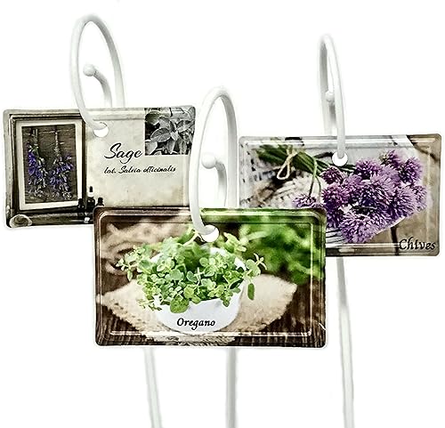 Etiquetas HERB para jardín, marcadores de jardín de hierbas en el alféizar de la ventana, marcadores de jardín de hierbas para plantas y exteriores,