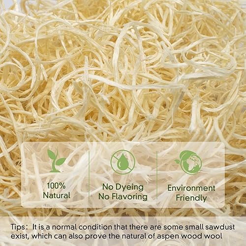 Miniatura 2 de Excelsior de madera de álamo natural de 5 libras, lana de madera de álamo para relleno de cestas, decoración de regalos, cubierta de suelo,