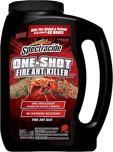 Spectracide One Shot - Asesino de hormigas de fuego, cebo para hormigas de fuego, controla las hormigas de fuego durante 3 meses, 1.5 libras