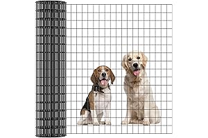 Garden Fence Black PVC Coated Welded Wire Fence 48 Inch x 50...