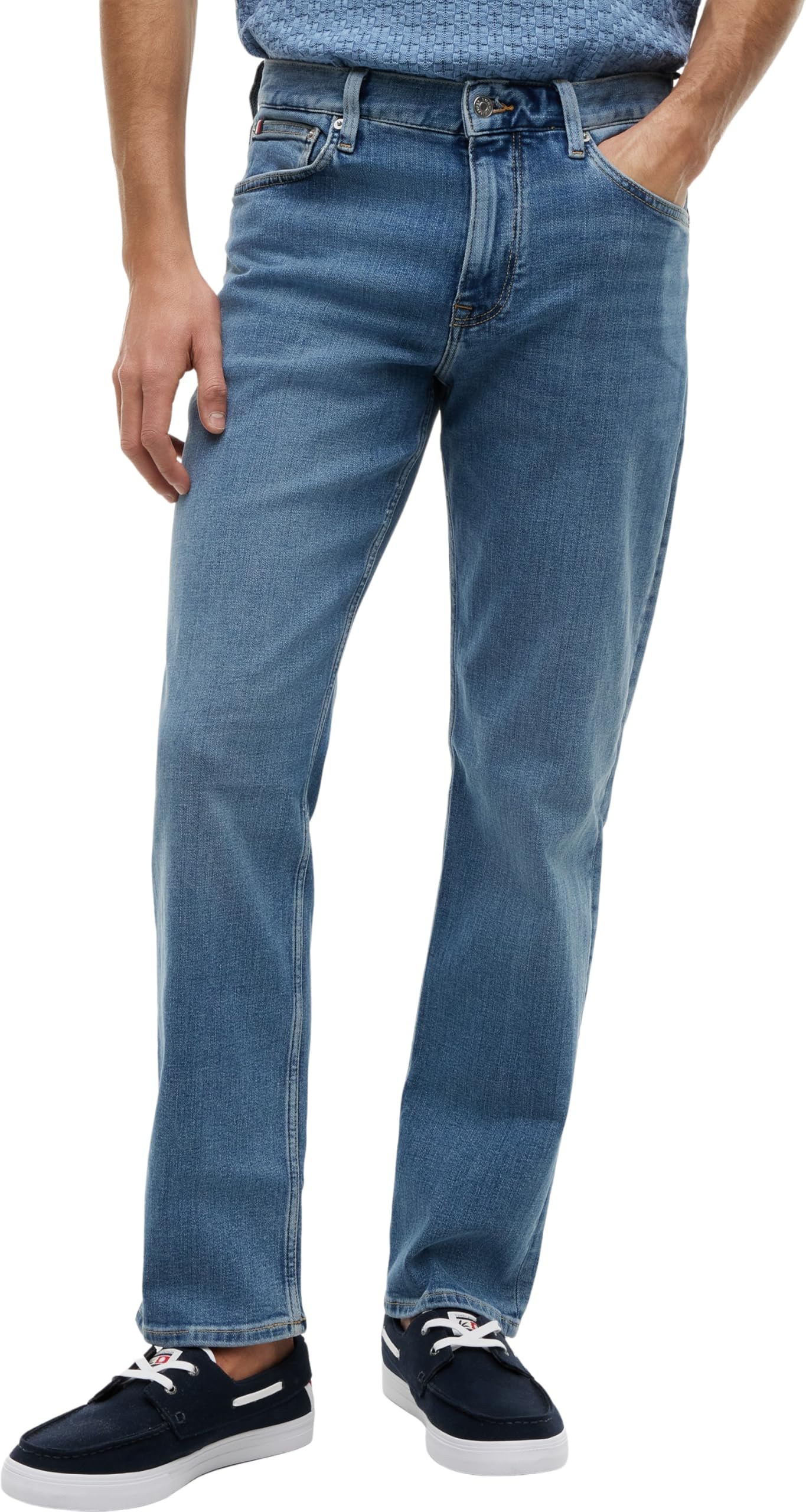 Tommy Hilfiger Straight Denton Jeans Washes, Pantaloni, Uomo, Denim (Light Blue), 34W / 34L-image