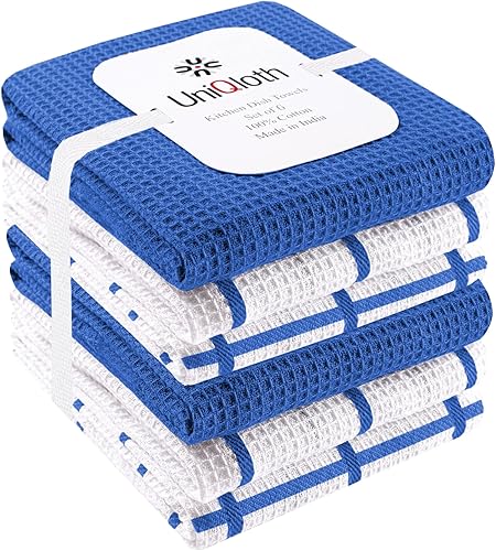 Miniatura 9 de Paquete de 12 paños de cocina surtidos de gofres, 100% algodón, toallas de cocina de granja para colgar, suaves, absorbentes, de secado rápido,