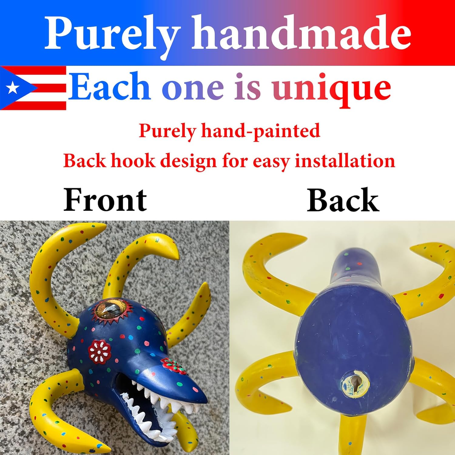 Puerto Rican Vejigante Carnival Mask Wall Decor, Handcrafted Puerto Rico Art for Home, Office, Festival, and Gifts