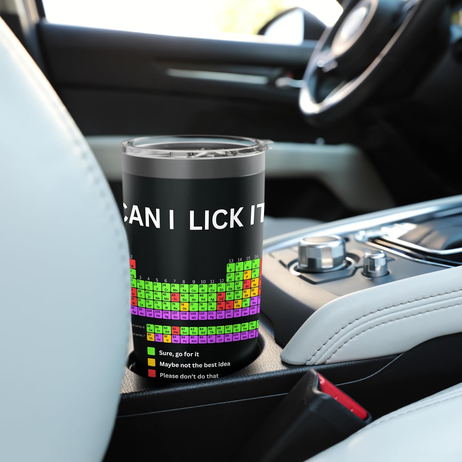 Can I Lick It Periodic Table Boys Girls Kids Student Teacher Stainless Steel Insulated Tumbler
