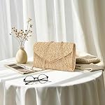 Larcenciel Clutch Purse for Women, Vegan Evening Bag with Chain Strap, Envelope Clutch Handbag Elegant Crossbody Shoulder