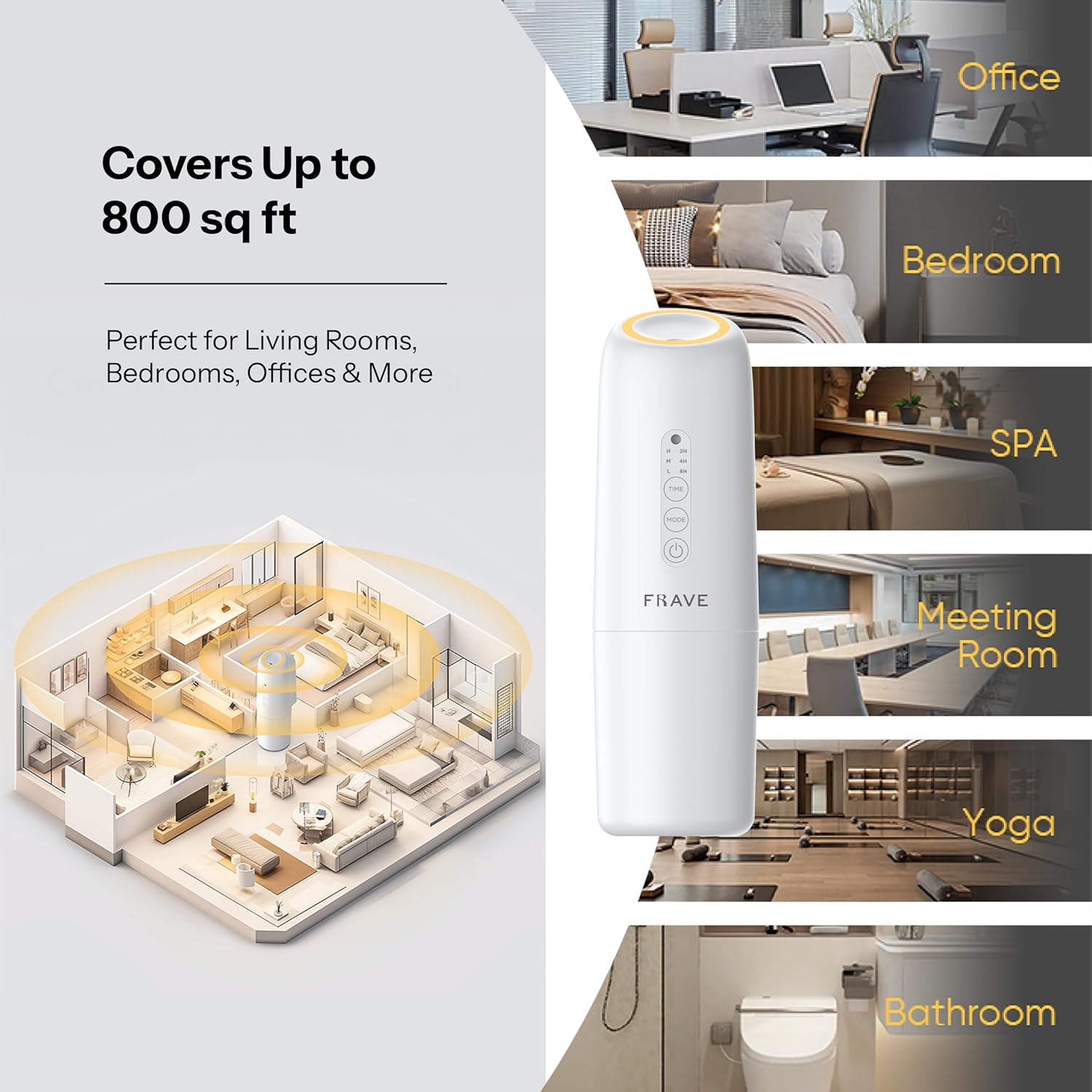 Lumix Diffuser, Plug-in Waterless Diffuser for Essential Oils, Smart Bluetooth App Control, Covers Up to 320 sqft 100ml Capacity, Home Office Hotel Scent Diffuser, Cold Air Technology, White