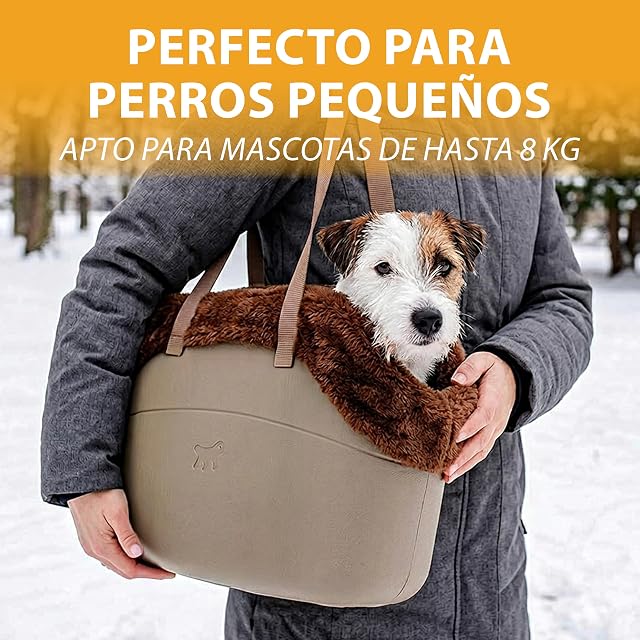Foto 6 de 7 de Ferplast Bolso para Perros Transportín Perro de hasta 8 kg. Plástico Engomado, Acolchado con Felpa Cálida