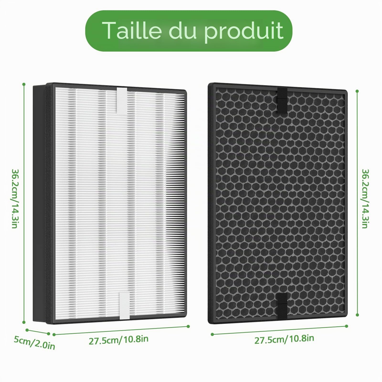 FY2420/30 FY2422/30 Filtre de rechange compatible avec purificateur d'air Philips AC2882, AC2887, A2889, AC3829, série 2000 et 3000, avec 1 filtre HEPA et 1 filtre à charbon actif
