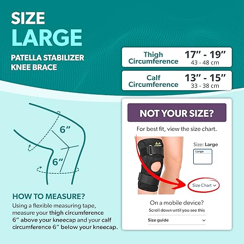 Miniatura 2 de BraceAbility Rodillera de condromalacia estabilizadora de rótula - Síndrome de dolor patelofemoral en forma de U estabilizador que apoya los lados